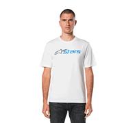 Alpinestars Blaze 2.0 Csf Tee T-Shirt para Hombre Camiseta de Manga Corta con Cuello Redondo Blanco/Azul Marino/Azul M