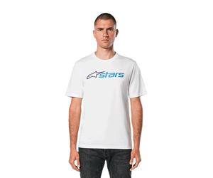 Alpinestars Blaze 2.0 Csf Tee T-Shirt para Hombre Camiseta de Manga Corta con Cuello Redondo Blanco/Azul Marino/Azul M