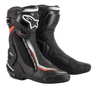 Alpinestars Botas de moto Smx Plus V2 Boots Black White Red Fluo, negro, blanco y rojo, 46