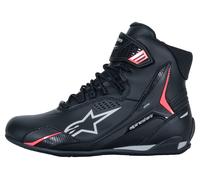Alpinestars Stella Faster 4 Drystar Zapatos de moto impermeables para mujer, negro/gris/rosa, Talla 7 (38,5)