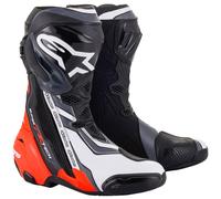 Botas de Moto Alpinestars Supertech R Negro/Rojo Flúor/Blanco/Gris43 Negro,Rojo Flúor,Blanco,Gris