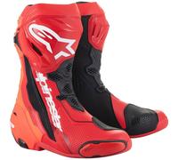 Alpinestars Supertech R Botas de motocicleta, negro-blanco-rojo, tamaño 46 para Hombres