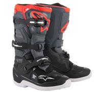 Alpinestars Tech 7S Botas juveniles de motocross, negro-gris-rojo, tamaño 37