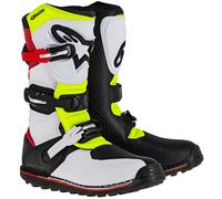 Alpinestars Tech-T Botas de moto, blanco/rojo/amarillo, Talla 10 (44,5)