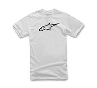 Alpinestars - Camiseta con Cuello Redondo de Manga Corta para Hombre, Color Blanco (White/Black), Talla X-Large