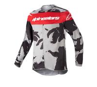 Alpinestars Camiseta Racer Tactical Juvenil 2023 Cast Gray Camo Mars Red