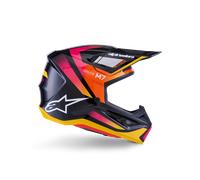 Alpinestars Casco S-M7 Rise ECE 22.06 Black Yellow Pink Glossy, Talla: XS