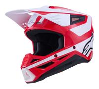Alpinestars S-M3 Heat Casco de motocross, blanco-rojo, tamaño S para Hombres