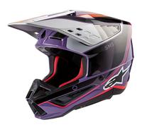 Alpinestars S-M5 Sail 2024 Casco de motocross, negro-lila-plata, tamaño XL para Hombres