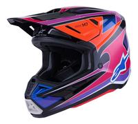 Alpinestars S-M7 Fuse Casco de motocross, azul-lila, tamaño M para Hombres