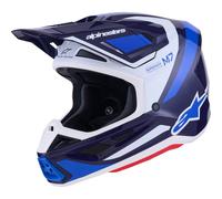 Alpinestars S-M7 Rise Casco de motocross, blanco-turquesa-azul, tamaño XS para Hombres