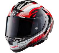 Alpinestars Supertech R10 Team Carbon Casco, negro-blanco-rojo, tamaño 2XL