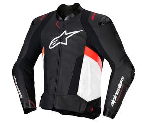 alpinestars Cha. combi. cuero Alpine Missile V3 Negro/Blanco/Rojo neón 52 hombres