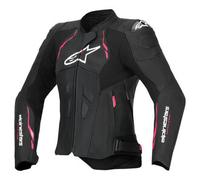 Alpinestars Stella Dusk Chaqueta de cuero para moto para mujer, negro-rosa, tamaño 42