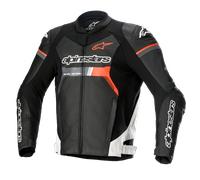 Alpinestars Chaqueta De Cuero GP Force Black White Red Fluo, Talla: 50