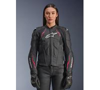 Alpinestars Chaqueta De Cuero Stella Dusk Black Diva Pink White, Talla: 38