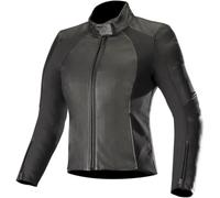 Alpinestars Vika v2 Chaqueta de cuero de motocicleta de la mujer, negro, tamaño 44