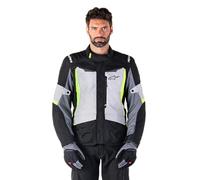 Alpinestars ST-1 Chaqueta textil de moto impermeable, Gris oscuro/negro/amarillo neón, Talla M