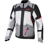 Alpinestars Andes V4 Drystar Chaqueta textil impermeable para motocicleta, gris-rojo, tamaño XL para Hombres