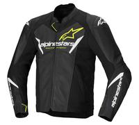 Alpinestars Faster V3 Airflow, chaqueta de cuero 46 male Negro/Blanco/Amarillo Neón