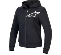 Alpinestars Stella Chrome V2 Sport Sudadera con capucha y cremallera para motocicleta para mujer, negro, tamaño 2XL