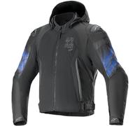 Alpinestars Zaca Air Venom chaqueta textil impermeable para motocicletas, negro/azul, Talla XL