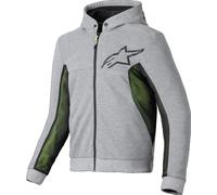 Alpinestars Chrome Air Sport Sudadera con capucha y cremallera para motocicleta, Gris claro/negro/amarillo neón, Talla XL