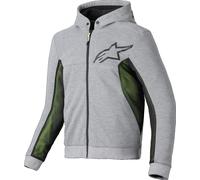 Alpinestars Chrome Air Sport Sudadera con capucha y cremallera para motocicleta, negro-gris-amarillo, tamaño 3XL para Hombres