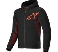 Alpinestars Chrome Air Sport Sudadera con capucha y cremallera para motocicleta, negro-rojo, tamaño S para Hombres