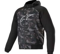 Alpinestars Chrome Camo Sport Sudadera con capucha y cremallera para motocicleta, negro-multicolor, tamaño 3XL