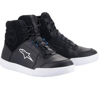 Alpinestars Chrome Drystar Zapatos de motocicleta impermeables, negro-blanco, tamaño 47 para Hombres