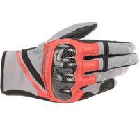 Alpinestars Chrome Guantes de motocicleta, Gris/negro/rojo, Talla 2XL