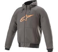 Alpinestars Chrome Sport Sudadera con capucha de motocicleta, gris/naranja, Talla 3XL