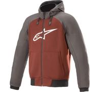 Alpinestars Chrome Sport Sudadera con capucha de motocicleta, gris-rojo, tamaño 2XL para Hombres