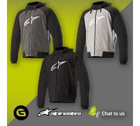 Alpinestars Chrome Sports Motorcycle Hoodie Melange Grey Black