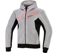 Alpinestars Chrome Superairflow Sudadera con cremallera de moto, negro-gris-rojo, tamaño 4XL para Hombres