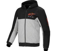 Alpinestars Chrome V2 Duo Sport Sudadera con capucha y cremallera para motocicleta, negro-gris-rojo, tamaño S para Hombres