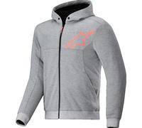 Alpinestars Chrome V2 Sport Sudadera con capucha y cremallera para motocicleta, gris-rojo, tamaño S para Hombres