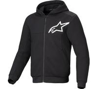 Alpinestars Chrome V2 Sport Sudadera con capucha y cremallera para motocicleta, negro, Talla XL