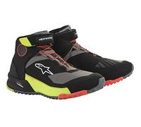 Alpinestars CR-x Drystar Motorradsneaker, Calzado Unisex Adulto, Negro Blanco Amarillo Fluorescente, 43 EU