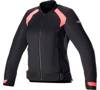 Chaqueta de moto Alpinestars Stella Eloise Air 2 Mujer Negro-Rosa Flúor XS