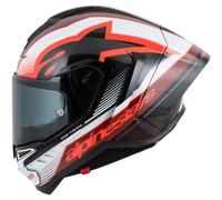 alpinestars Equipo S-R10 Casco Integral Rojo/Blanco/Carbono XL unisex