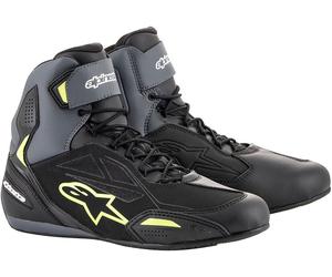 Alpinestars Faster-3 DryStar Zapatos de motocicleta, negro-gris-amarillo, tamaño 43 para Hombres