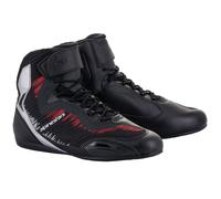 Alpinestars Faster-3 Rideknit Zapatos de motocicleta, negro/plata/rojo, Talla 8 (40,5)