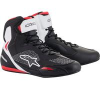 Alpinestars Faster 3 Rideknit Zapatos de motocicleta, Negro/Blanco/Rojo, Talla 6,5 (38,5)