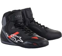 Alpinestars Faster-3 Rideknit Zapatos de motocicleta, negro/gris/rojo, Talla 8 (40,5)
