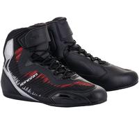 Alpinestars Faster-3 Rideknit Zapatos de motocicleta, negro/plata/rojo, Talla 8 (40,5)