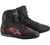 Alpinestars Faster 3 Rideknit Zapatos de motocicleta, negro-rojo, tamaño 45 para Hombres