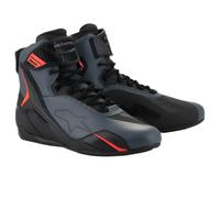 Alpinestars Faster-4 Motocicleta Moto Zapatos Negro Gris Rojo Fluo