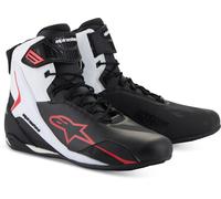 Alpinestars Faster-4 Zapatos de moto, Negro/Blanco/Rojo, Talla 7,5